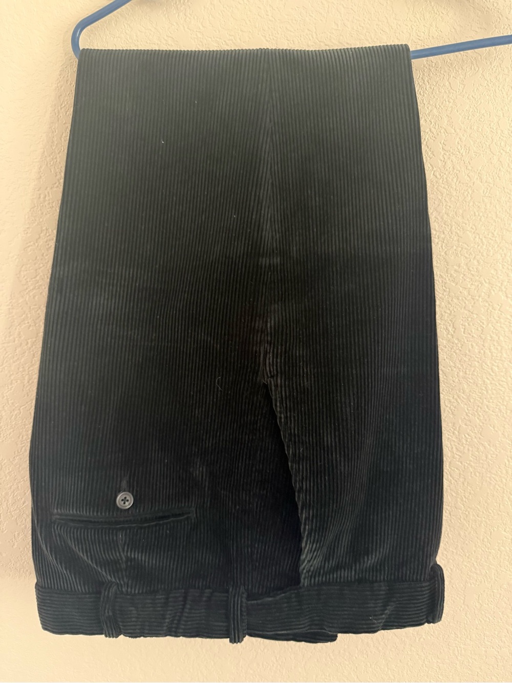 Men's Black Corduroy Pants - Classic Style 35/30
